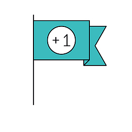 蓝色序号旗帜矢量图标免抠图