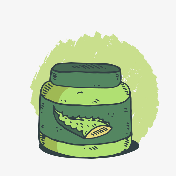 绿色卡通芦荟胶矢量图
