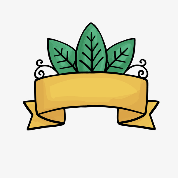 绿色叶子植物标签矢量图