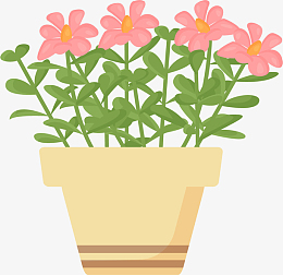 卡通植物盆栽免抠png装饰图案