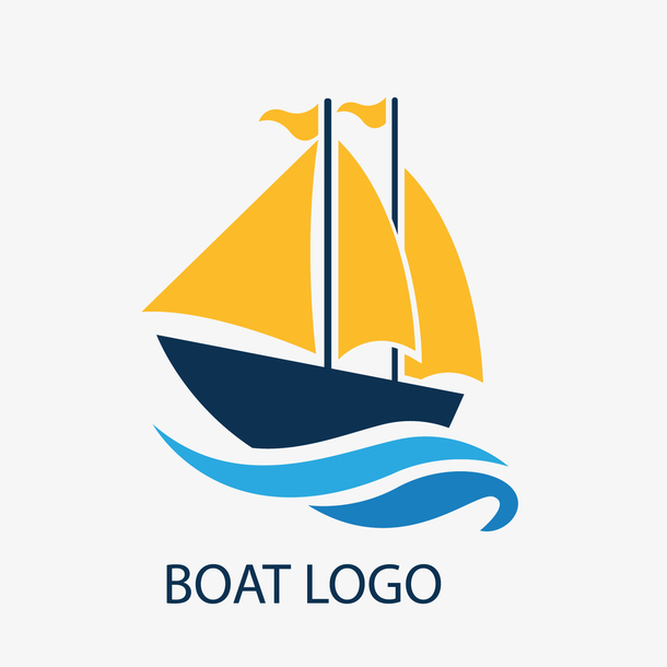 黄色卡通帆船标签免抠素材免费下载_觅元素51yuansu.com