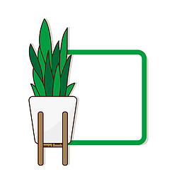 绿色植物盆栽标签免扣素材
