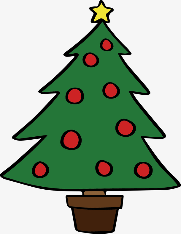 卡通圣诞树盆栽