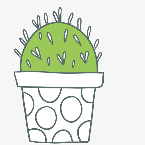 卡通手绘仙人球矢量图