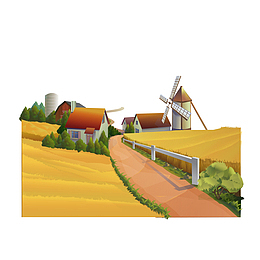 秋季房屋素材图案