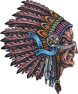 印第安图纹手绘卡通素材