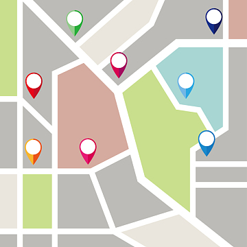 彩色卡通地图素材