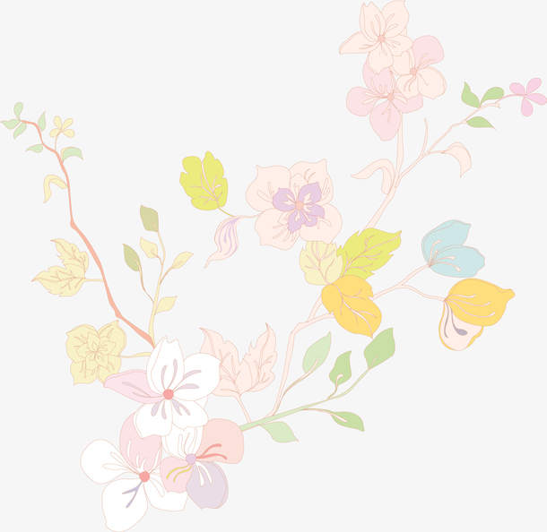 手绘水印花纹素材