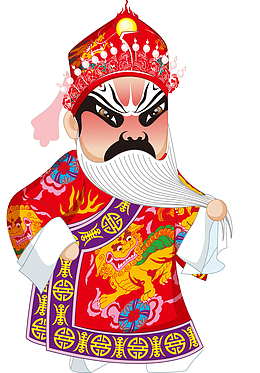 矢量彩色京剧人物图