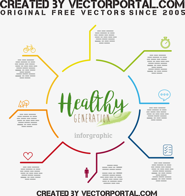 创意彩色多分支ppt装饰