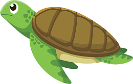 圆润彩色风格矢量海龟