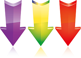 向下的拉伸方向箭头