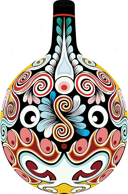 彩色矢量京剧脸谱图