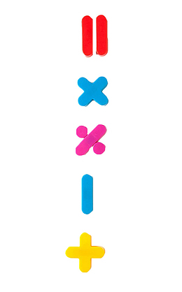 彩色手绘运算符号