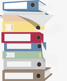 彩色堆在一起的文件