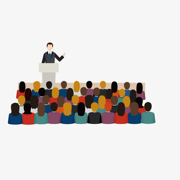 彩色卡通座谈会