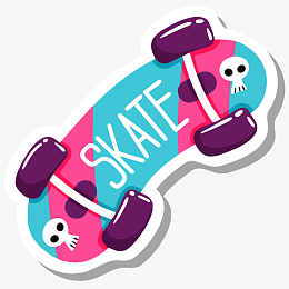 矢量紫色黄色黑色椭圆滑板图案