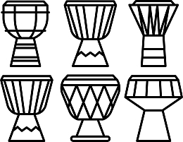线条简笔画非洲鼓