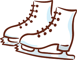 手绘创意冰刀鞋免抠图