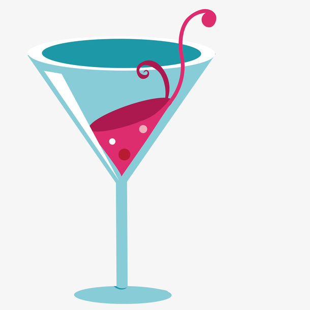 蓝色的卡通高脚杯