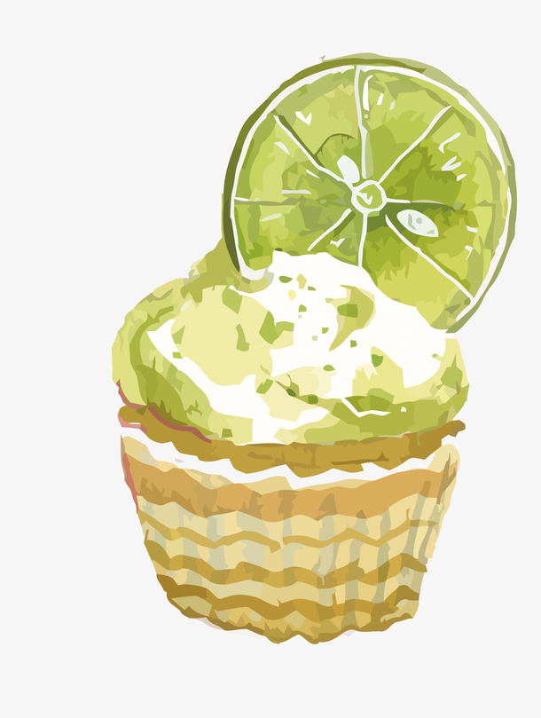 矢量柠檬杯子蛋糕