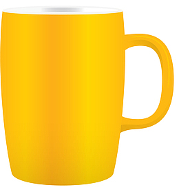 黄色长款矢量马克杯
