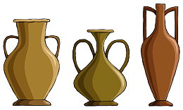 手绘黄色双耳陶罐