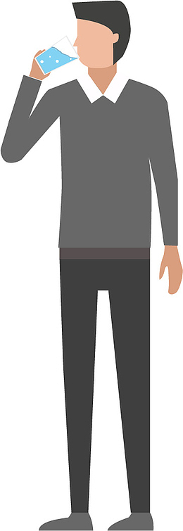 喝水的男人卡通图