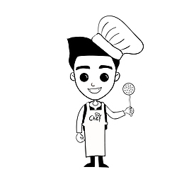 矢量卡通手绘可爱厨师小男孩免抠