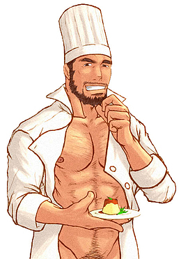 厨师帽肌肉猥琐男