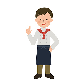 卡通餐厅男厨师简图