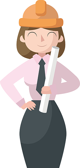 五一劳动节卡通人物工程师矢量素