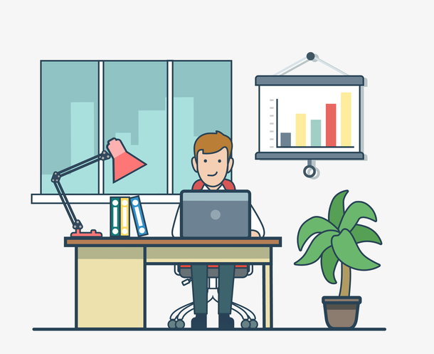 矢量卡通扁平化商业男孩人物办公素材免费下载_觅元素