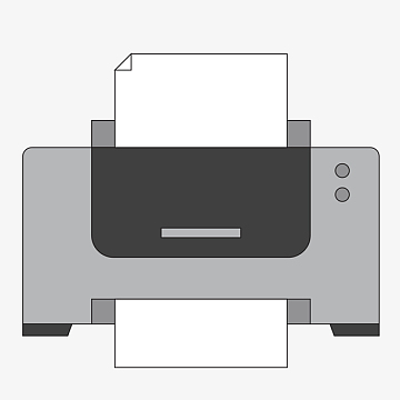 手绘面办公打印机矢量素材