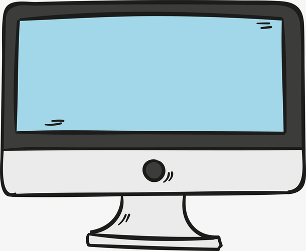 卡通手绘电脑显示屏