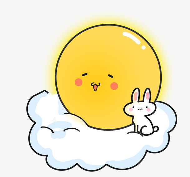 彩色手绘月亮元素