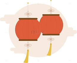 中秋节节日红灯笼矢量图