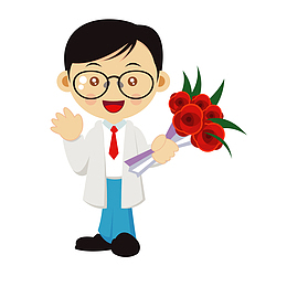 收到花束的老师人物设计