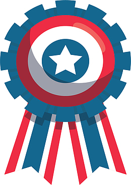 红白色美国节日徽章