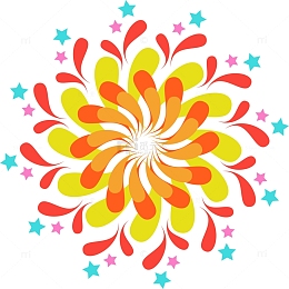 节日喜庆彩色烟花素材图片ai矢