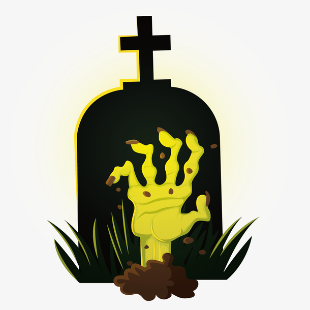 黑色坟墓万圣节手绘