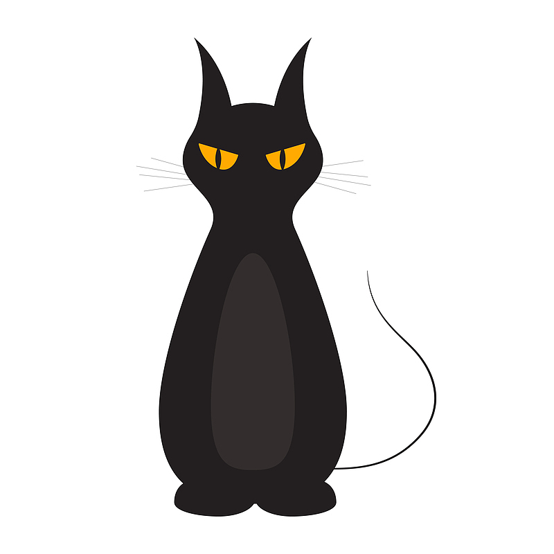 万圣节黑猫装饰素材图案