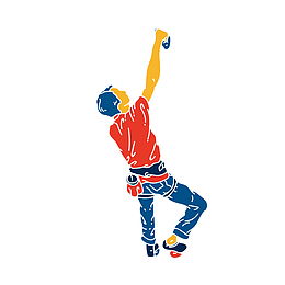 登山者爬山矢量素材图案