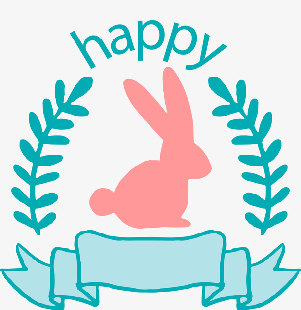 复活节粉色兔子图案