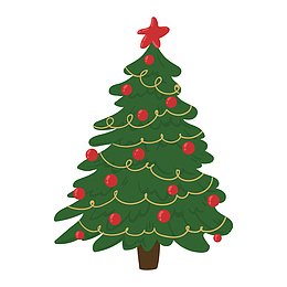 绿色圣诞树节日图标