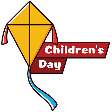 矢量风筝儿童节logo