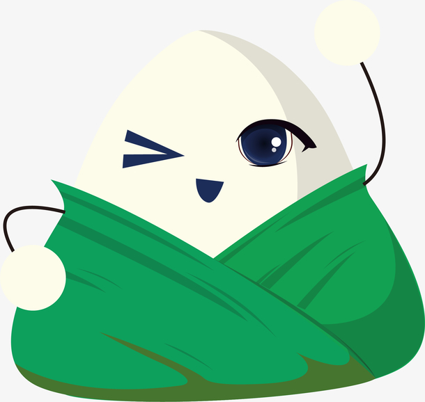 卡通手绘欢乐粽子装饰插画