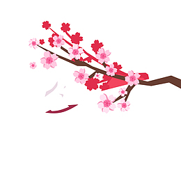 中秋梅花月兔元素
