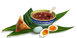 手绘传统节日插画节日饮食插图