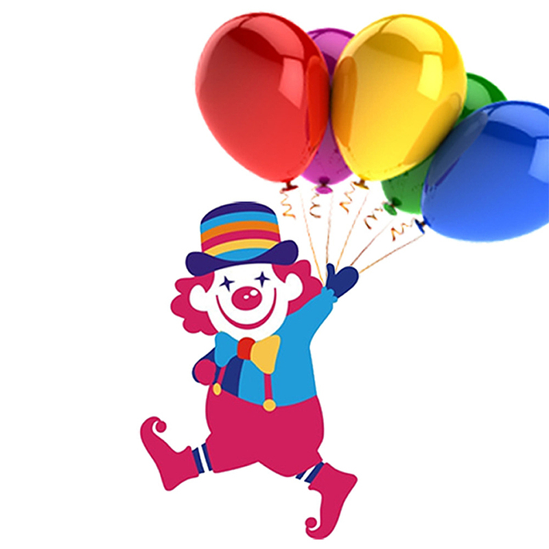 小丑拿着气球卡通人物设计